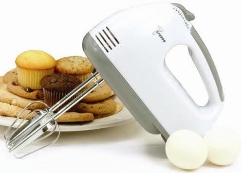 Maxi-Matic EHM-07 7 Elite Cuisine-Speed Hand Mixer with Chrome Beaters and Easy Eject, White