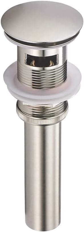 Yodel Bathroom Sink Drain Stopper Pop up Drain with Overflow for Vessel Sink Lavatory Vanity,Brushed Nickel