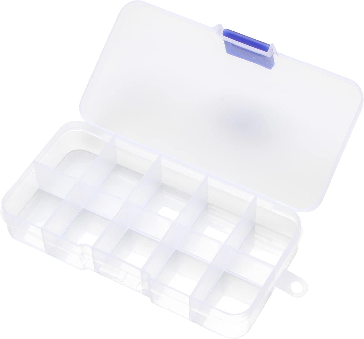 MJIYA Fishing Tackle Tray Box, Plastic Waterproof Fishing Box Storage, 10 Compartments