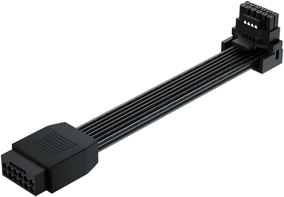 JOYJOM PCI-e 5.0 12VHPWR 16Pin Right Angle Adapter Female to Male Extension Cable, 16AWG 600W 12VHPWR 90 Degree Adapter for Graphic Card GPU 12+4pin RTX 3090Ti 4070Ti 4080 4090 (Type A)