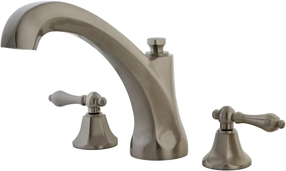 Kingston Brass KS4328AL Metropolitan Roman Tub Filler with Metal lever handle, Brushed Nickel