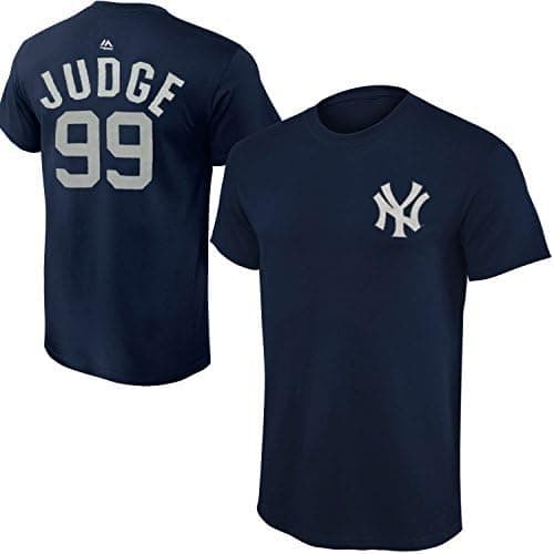 MLB Youth 8-20 Performance Team Color Player Name and Number Jersey T-Shirt (Medium 10/12, Aaron Judge)
