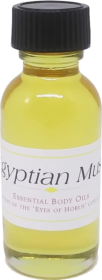 Cultural Exchange Egyptian Musk Scented Body Oil Fragrance [Regular Cap - Clear Glass - Gold - 1 oz.]
