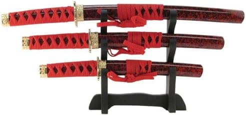 BladesUSA Jl-024Rs4 3 Piece Samurai Sword Letter Opener Set 13.5-Inch 11.5-Inch And 9.5-Inch Overall