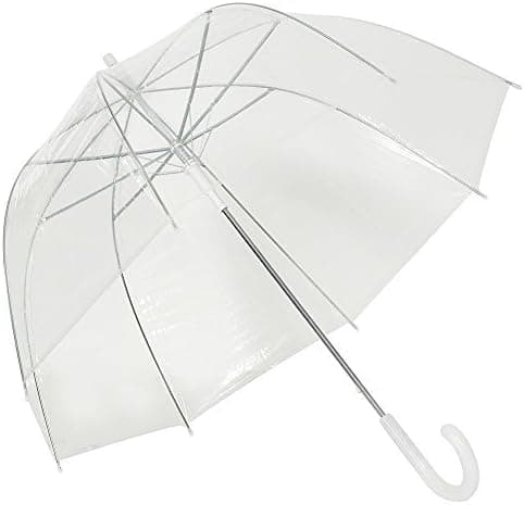 TOSOAR Transparent Stick Umbrella Clear Bubble Dome Shape Umbrella Color Pattern
