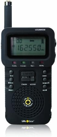 Life+Gear LGSAME08B NOAA Weather Band, AM and FM Radio with Alarm Clock and LED Light, Black