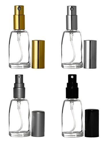 Riverrun Perfume Cologne Atomizers Empty Refillable Glass Bottles Fine Mist Sprayers 1/3 oz 10ml (set of 4)
