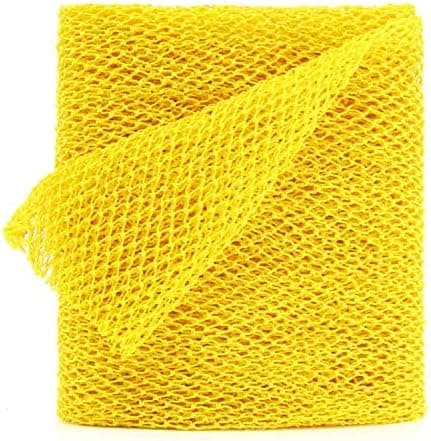 MOTHERLAND GOODS African Net Bath Sponge for Face and Body Exfoliating. Long-Lasting Scrubber Leaves Skin Soft & Clean - for Adults & Kids Sizes (Yellow, for Adults - 49")