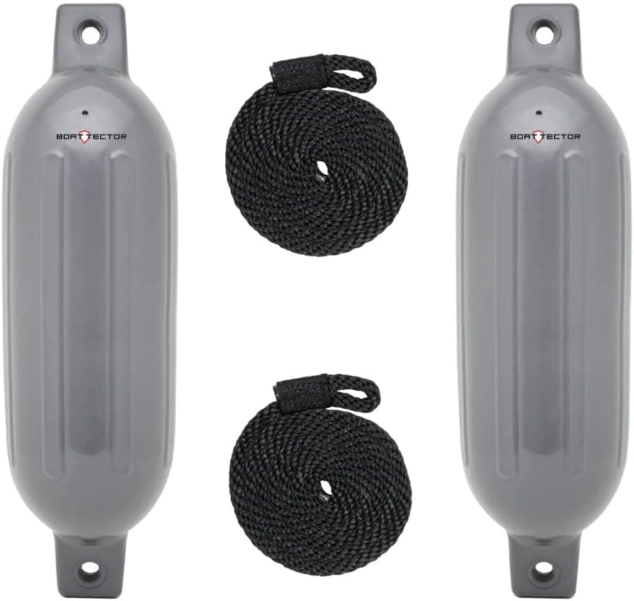 Extreme Max 3006.7444 BoatTector Inflatable Fender Value 2-Pack - 4.5" x 16", Gray
