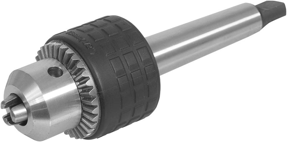 1/2” Drill Chuck with Tapered Lathe Mount Arbor. Ideal For Securing Standard Twist Drill Bits and Forstner Bits On To A Lathe (MT2 Drill Chuck)