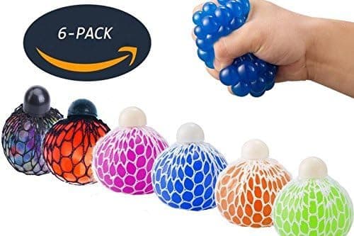 XLXL Mesh Squishy Ball Squeeze Grape Ball Relieve Pressure Ball,6PCS