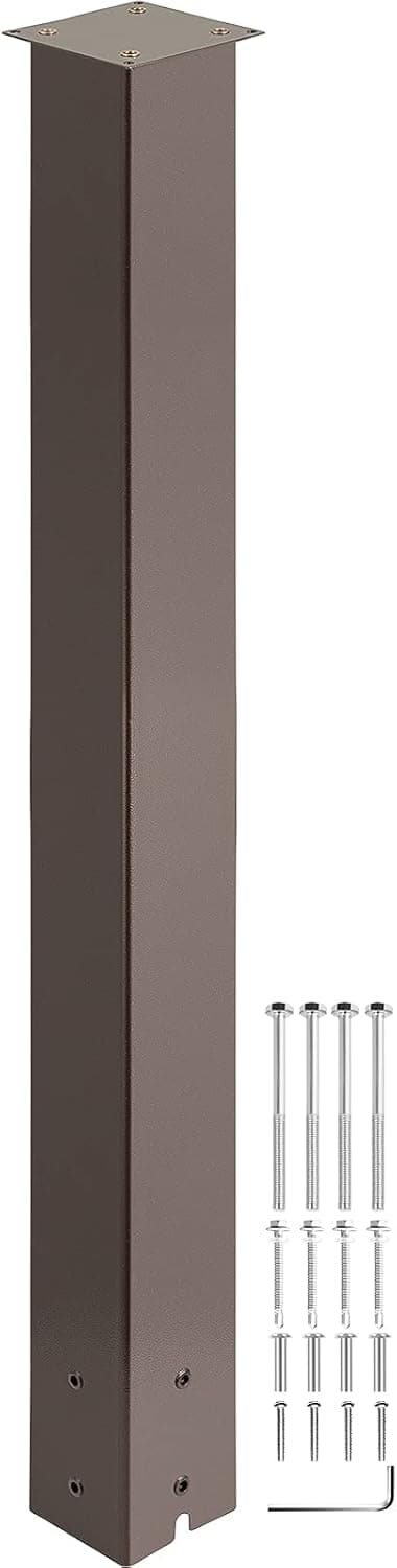 VEVOR Mailbox Post, 43" High Mailbox Stand, Bronze Powder-Coated Mail Box Post Kit, Q235 Steel Post Stand Surface Mount Post for Sidewalk and Street Curbside, Universal Mail Post for Outdoor Mailbox