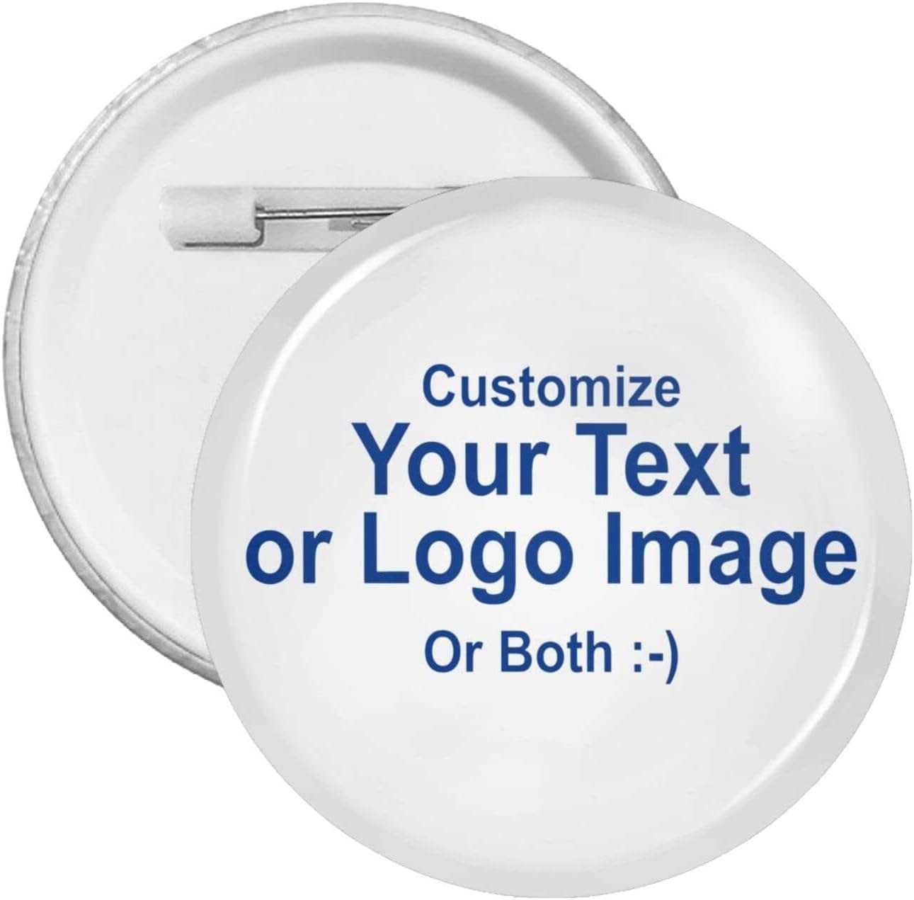 Custom Button Pins Personalize Your Own Name Logo Photo Pins Round Badges 5 PCS Medium