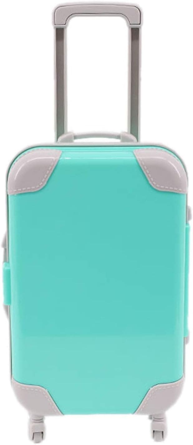 ZWSISU Doll Accessories Travel Plastic Suitcase Toy for 18 Inch Dolls 11 Colors (Green)