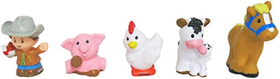 Replacement Parts for Little People Farm - Fisher-Price Animal Friends Farm DWC31 & CHJ51 ~ Replacement Figures ~ Cow with Calf, Pig, Horse, Chicken and Farmer