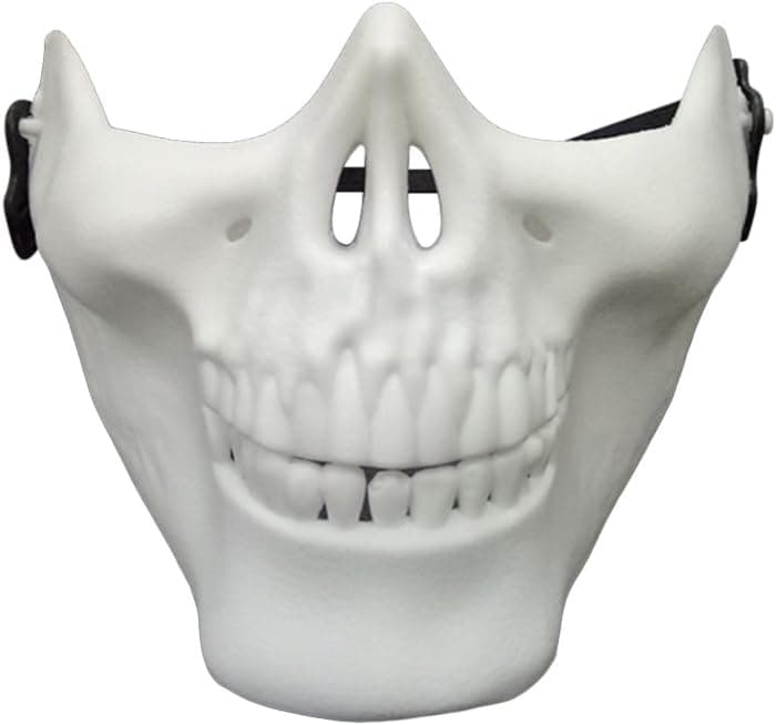 LUOEM Skull Skeleton Mask Full Face Protector Halloween Mask for Cosplay Custume Masquerade Party (White)
