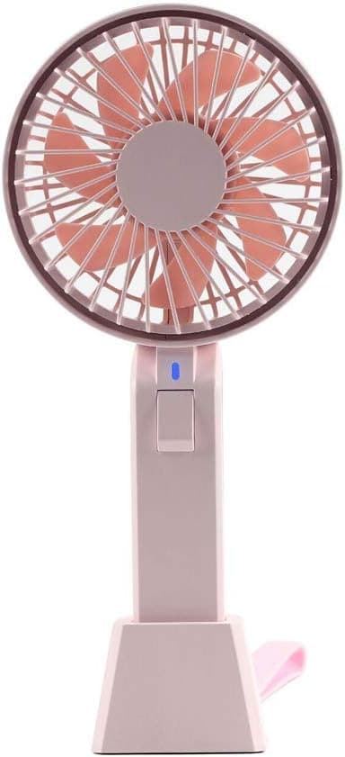 Mini Handheld Fan, XUNMEJ Battery Operated Personal Fan 3 Speed Adjustable USB Rechargeable Small Portable Electric Fan Stroller Desk Table Fan for Home Office Travel Outdoor (Pink)