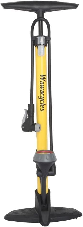Wawacycles Clearance Super Slim 120psi Bike Pump with 32mm Super Narrow Steel Tube High Pressure Super Lightweight Steel Bicycle Floor Pump Bicycle Pump