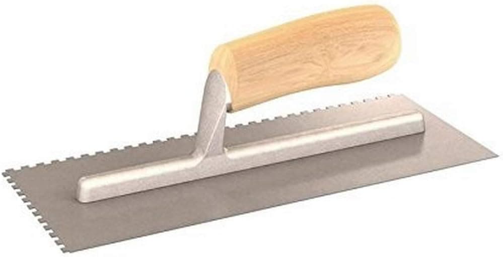 Bon Tool 14-312 Notched Trowel - Wood Handle, 1/2" x 1/2" Square Notch