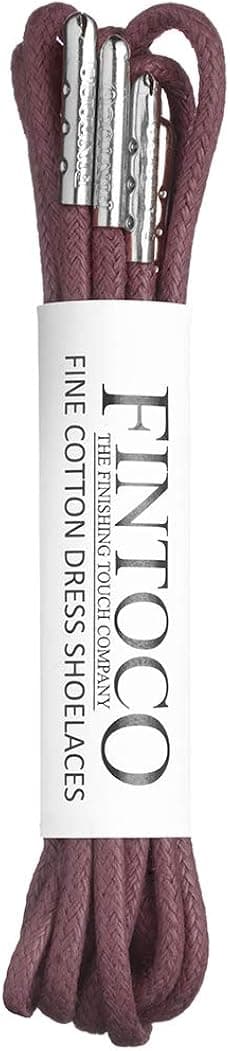 Fintoco Round Waxed Dress Shoe laces with Metal Tips