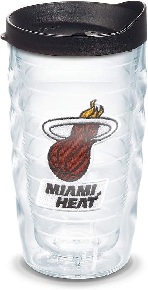 Tervis NBA Miami Heat Primary Logo Tumbler with Emblem and Black Lid 10oz Wavy, Clear