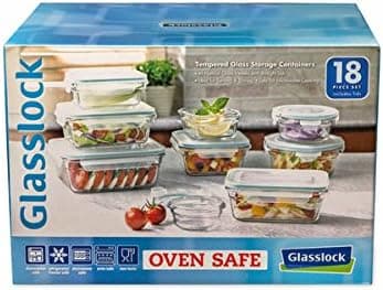 Snapware 18pc Glasslock Tempered Glass Storage Containers 18piece Set with Lids