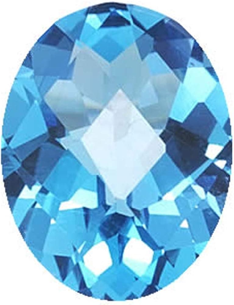 Instagem Swiss Blue Topaz Oval Checkered Shape AAA/AA Quality Loose Gemstone from 7x5MM-22x16MM