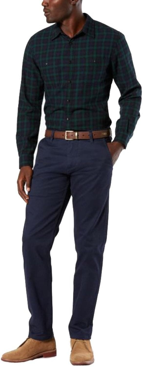 Dockers Men's Alpha Khaki Stretch Slim Tapered Fit Flat Front Pant