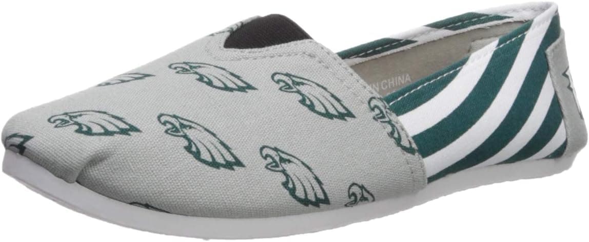 FOCO Women's NFL Team Logo Ladies Fashion Slip On Canvas Shoes
