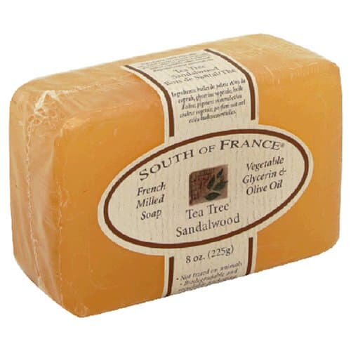 South of France Glycerin Bar, Tea Tree Sandalwood, 8-Ounces Bars(Pack of 4)