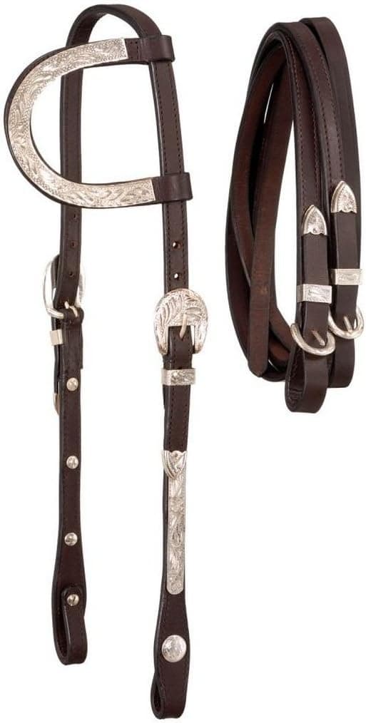 Royal King Silver Single Ear Heastall w/Reins