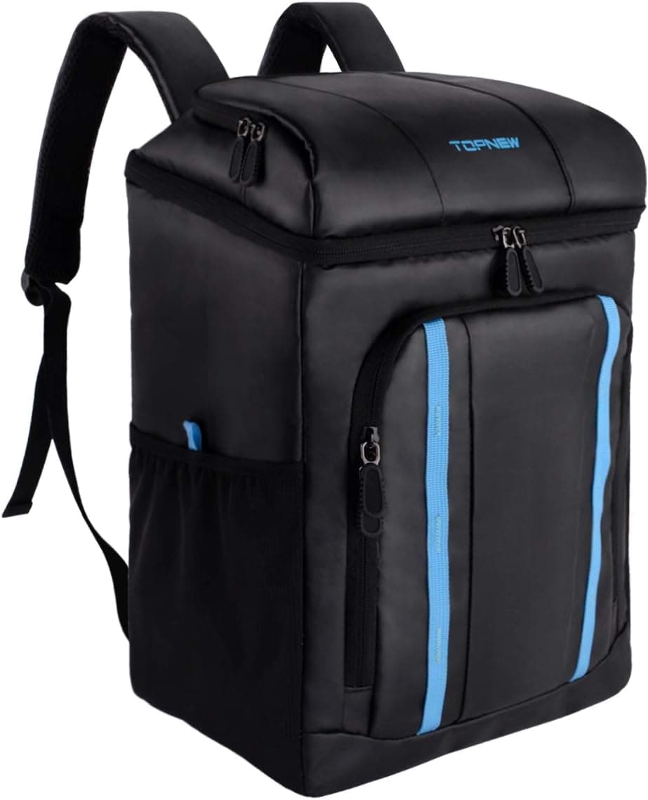 TOPNEW Insulated Cooler Backpack Leakproof Cooler Bag 25 Cans, Large Capacity Lightweight Lunch Backpack for Men, Women, Perfect for Camping, Hiking, Beach and Picnic
