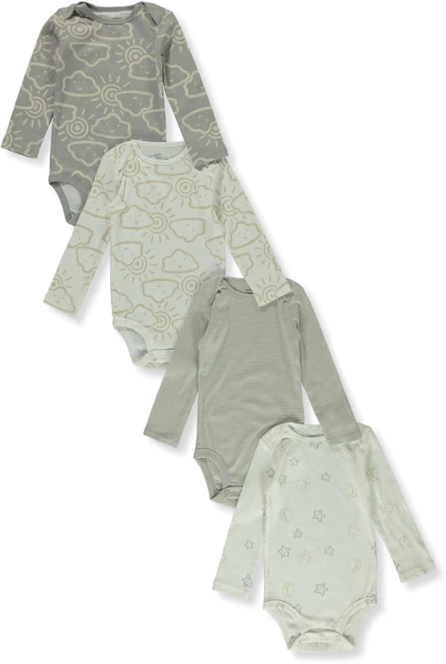 Carter's Baby Boys 4-Pack Long-Sleeve Original Bodysuits Solids