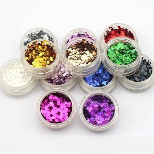 Digimate 12 Color Glitter Acrylic UV Gel False Tips Nail Art Salon Tool Set