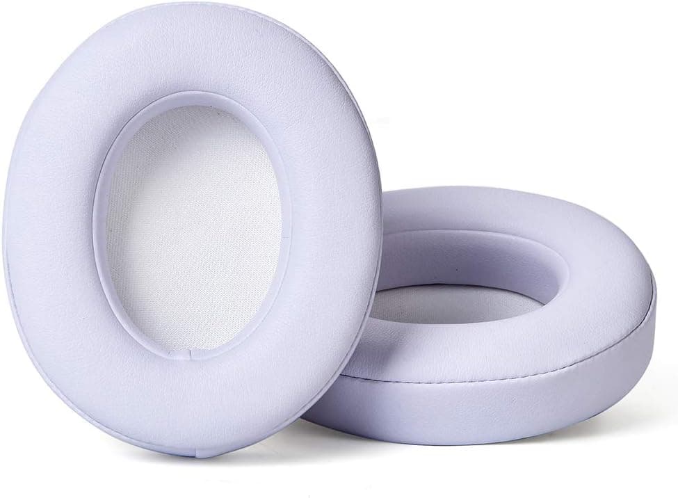 Professional Replacement Ear Pads for Beats Studio/Compatible with Studio Wired B0500 / Wireless B0501 / Studio 2 and Studio 3/Soft Protein Leather/Noise Isolation Memory Foam (White)