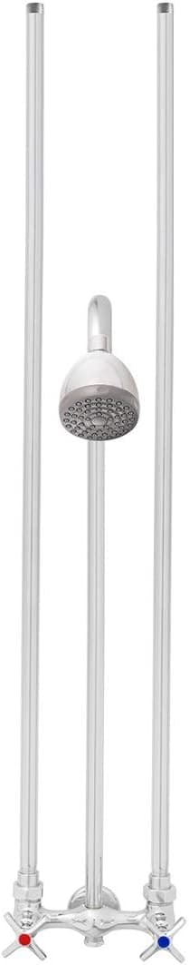Speakman SC-1210-AF Commander Vandal-Resistant Industrial Exposed Shower with Cross Handles, Polished Chrome