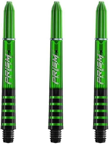 Winmau Prism Force Dart Shafts, Force Grip Zone Stems, Short 36mm, Green