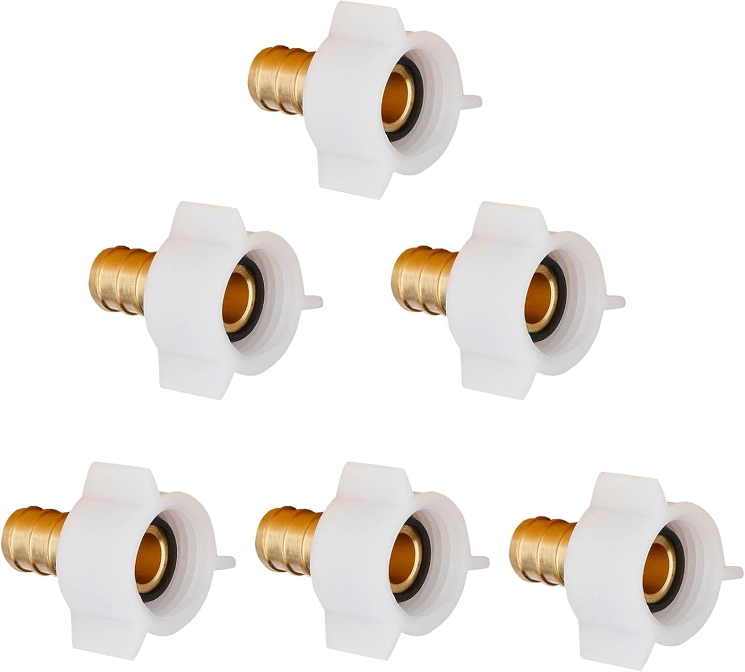 WHK Pex Adapters 1/2 inch X 1/2 Pex Female Fittings NPT PEX Swivel adapter,RV PEX Plumbing Fittings Brass Crimp Fitting Pex Faucet Connector - LEAD-FREE(6Packs)