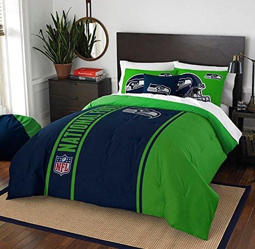 Seattle Seahawks Embroidered Twin Comforter & Sham Set, NFL Boys Bedding