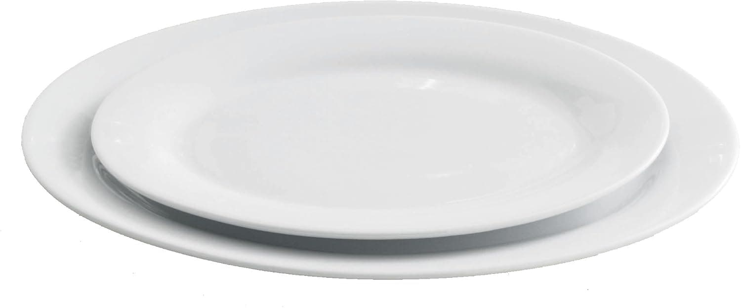 Tag Whiteware Porcelain Ceramic Oval Platter, Medium, 16-Inch Long, White