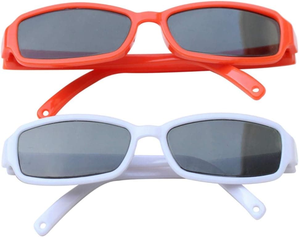 Nashville Toy Co Doll Sunglasses for 18 Inch Dolls Doll Eyeglass White and Orange Glasses 2 Pack