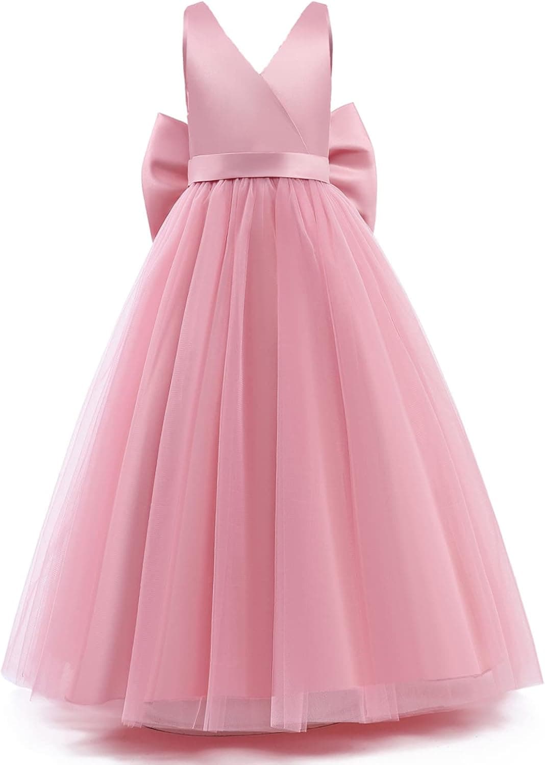Nileafes Flower Girls Maxi Dress Bridesmaid Wedding Pageant Party Gown 4-14 Age