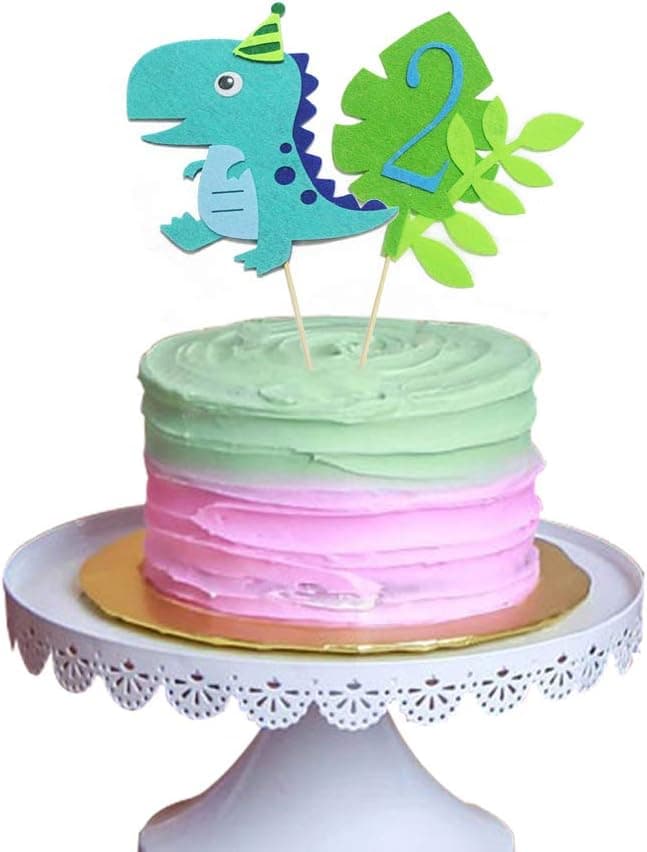 Dinosaur 2nd Birthday Cake Topper Second Dinosaur Birthday cake smash, photo shoot, RAWR, Trex, Two Dino Birthday Decorations, Party Supplies, Tyrannosaurus