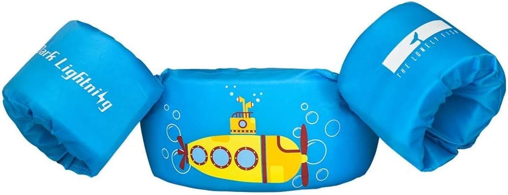 Dark Lightning Children Life Jacket,Swimmies with Water Wings Floatation Kids/Toddler Swim Vests 30-50 lbs, Compatible Infant/Baby 20-30 Pounds (Sky Blue - Yellow Submarine)
