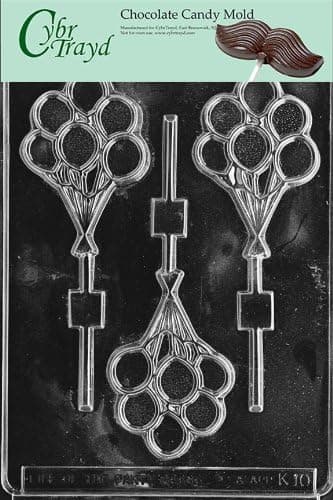Cybrtrayd Life of the Party Bunch of Balloons Lolly Birthday Celebration Chocolate Candy Mold in Sealed Protective Poly Bag Imprinted with Copyrighted Cybrtrayd Molding Instructions