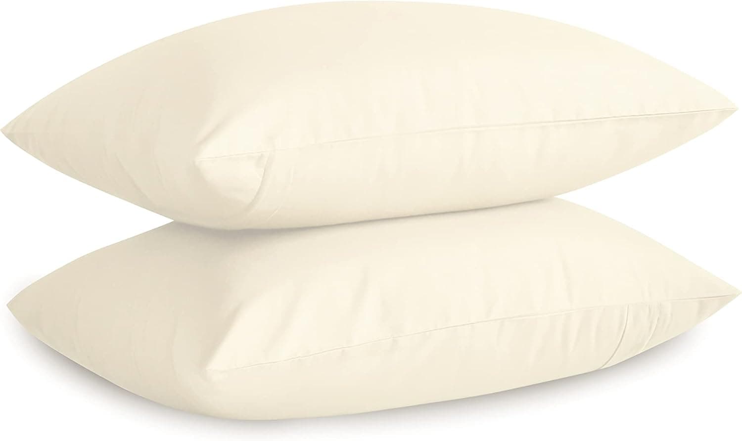 ALEXANDRA'S SECRET HOME COLLECTION Microfiber Pillowcase with Zipper, Pack of 2 Soft and Comfort Pillow Cases (Standard, Beige)