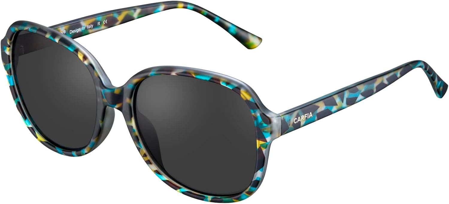 Carfia Big Polarized Sunglasses for Women Retro Fashion Style Sun Glasses - 100% UV Protection CA2024R