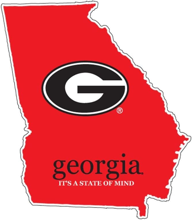 Craftique Georgia Bulldogs State Decal - 4"