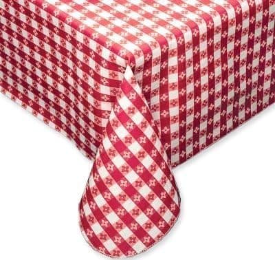 Home Bargains Plus Red Tavern Picnic Check Print Indoor/Outdoor Vinyl Flannel Backed Tablecloth - 70 Round