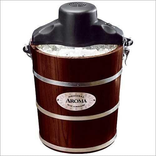 Aroma Housewares AIC-224W 4-Quart Wood-Barrel Ice-Cream Maker, Walnut
